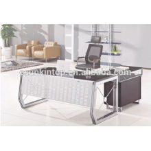 Stainless steel legs Glass top executive desks for sale, 12mm glass desk top